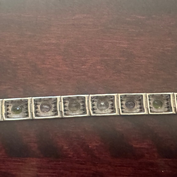 Vintage 925 Silver Multi-gemstone Link Bracelet - Picture 5 of 8